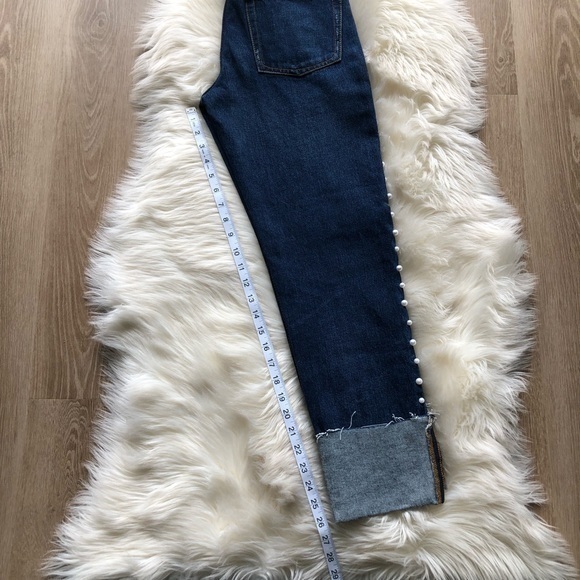 Zara • Pearl Trim Cuffed Crop Jeans - Picture 6 of 6
